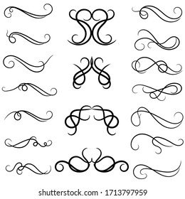 Set Borders Swirl Dividers Decorative Elements Stock Vector (Royalty ...