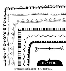 Set Borders Text Dividers Stock Vector (Royalty Free) 577888471 ...