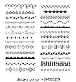 Collection Hand Drawn Borders Ethnic Style Stock Vector (royalty Free 