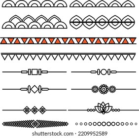 Set Of Borders. Set Of Vector Borders That You Can Use As Border, Dividers, Etc. Collection Of Border Designs. Set Of Divider Designs. Decorative Border, Floral Border, Geometric Borders