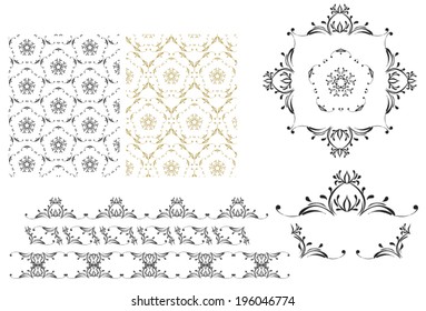 Set of borders,design elements,patterns, frames,crown design