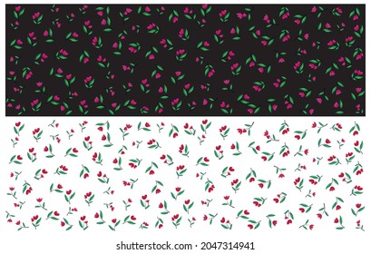 set botanic and abstract seamless pattern with flowers and leaves, Floral seamless patterns. Vector design for paper, cover, fabric, interior decor and other users