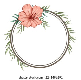 Set Botanic Blossom Floral Elements. Bloom Foliage