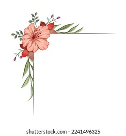 Set Botanic Blossom Floral Elements. Bloom Foliage