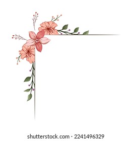 Set Botanic Blossom Floral Elements. Bloom Foliage