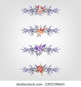 Conjunto De Elementos Florales De Blossom Botánico. Bloom Foliage