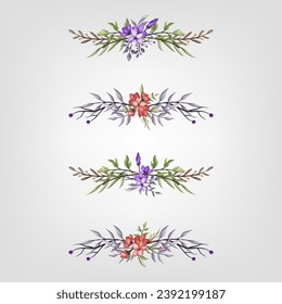 Set botanic blossom floral elements Decorativefor Invitation