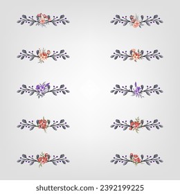Set botanic blossom floral elements Decorativefor Invitation