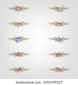 Set botanic blossom floral elements Decorativefor Invitation