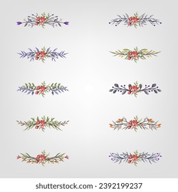 Set botanic blossom floral elements Decorativefor Invitation