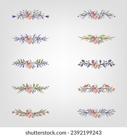 Set botanic blossom floral elements Decorativefor Invitation