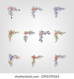 Set botanic blossom floral elements Decorativefor Invitation