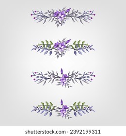 Set botanic blossom floral elements Decorativefor Invitation