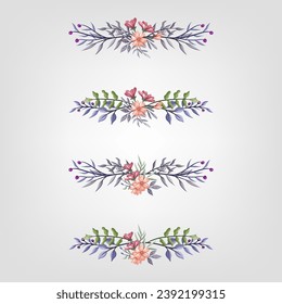 Set botanic blossom floral elements Decorativefor Invitation