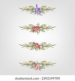 Set botanic blossom floral elements Decorativefor Invitation