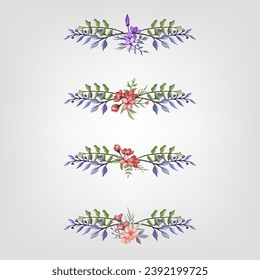Set botanic blossom floral elements Decorativefor Invitation