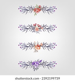 Set botanic blossom floral elements Decorativefor Invitation