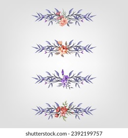 Establecer elementos florales de flores botánicas Decorativos para la invitación