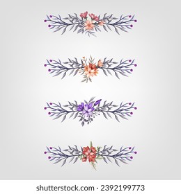 Set botanic blossom floral elements Decorativefor Invitation