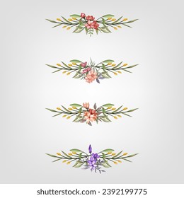Set botanic blossom floral elements Decorativefor Invitation