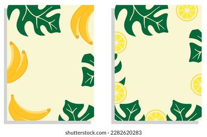  Conjunto de tarjetas botánicas de invitación, diseño de plantilla de frutos anaranjados, flores y hojas, ilustración floral. Tapa de moda vectorial, afiche gráfico, folleto.