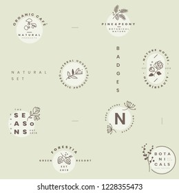 Set of botanical logo design vectors