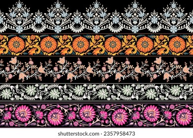 Set Botanical Seamless. Background Seamless Pattern set geometric ethnic pattern design 
for background, carpet, wallpaper, clothing, wrapping, Batik, fabric, printing textile illustration.