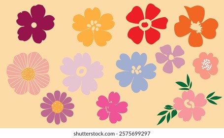 Set of  botany flowers icon. Abstract origami flowers symbol style background. style for banners, wallpaper, posters, websites, online shopping.Vector illustration design.