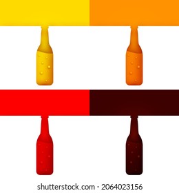 Eine Flasche Bier in verschiedenen Farben im modernen geometrischen Stil. Minimalistisches Papierschnitt-Design-Element. Vorlage für Branding-Ereignis, Werbung, Hintergrund. Vektorgrafik.