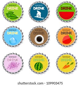Set of bottle caps.vector illustration