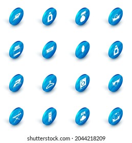 Set Bottle for cleaning agent, Water spray bottle, Time wash, Washer, Electric iron, Temperature,  and Feather icon. Vector