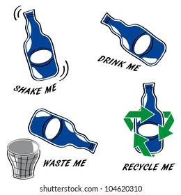 Set of bottle icons