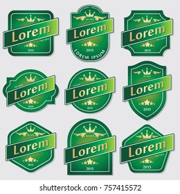 Set of bottle label design - vector illustration