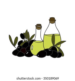 set of bottle for olive oil, olive 