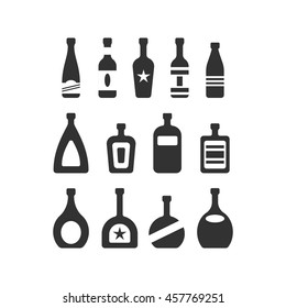 set of bottle. Vector illustration isolated on a white background.