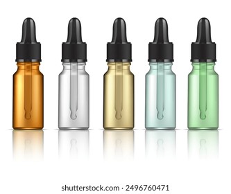 A set of bottles for cosmetics. Vector illustration