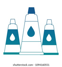 set bottles glue isolated icon