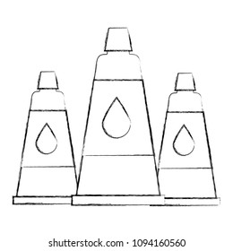 set bottles glue isolated icon