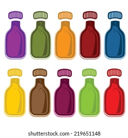 set of bottles with juice