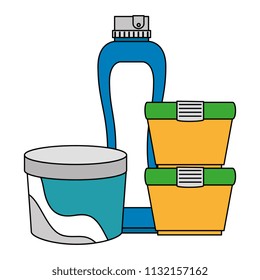 set bottles products icon