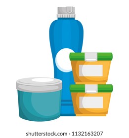set bottles products icon