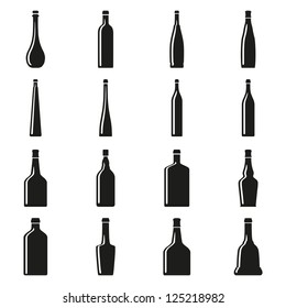 Set of bottles silhouettes