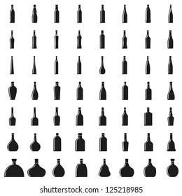 Set of bottles silhouettes