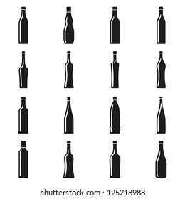 Set of bottles silhouettes