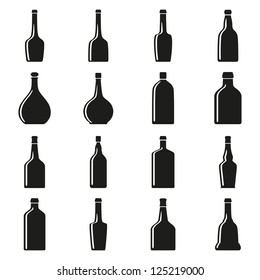 Set of bottles silhouettes