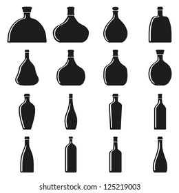 Set of bottles silhouettes