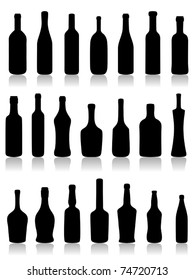 Set of bottles. Vector illustration.