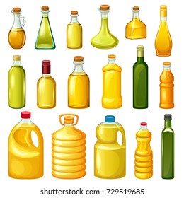 Vegetable Oil Assorted Bottles Set Olive Stock Vector (Royalty Free ...