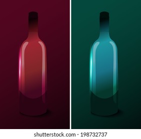 Set of bottles of wine