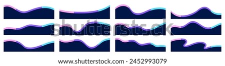 Set of bottom footer shapes vector illustration